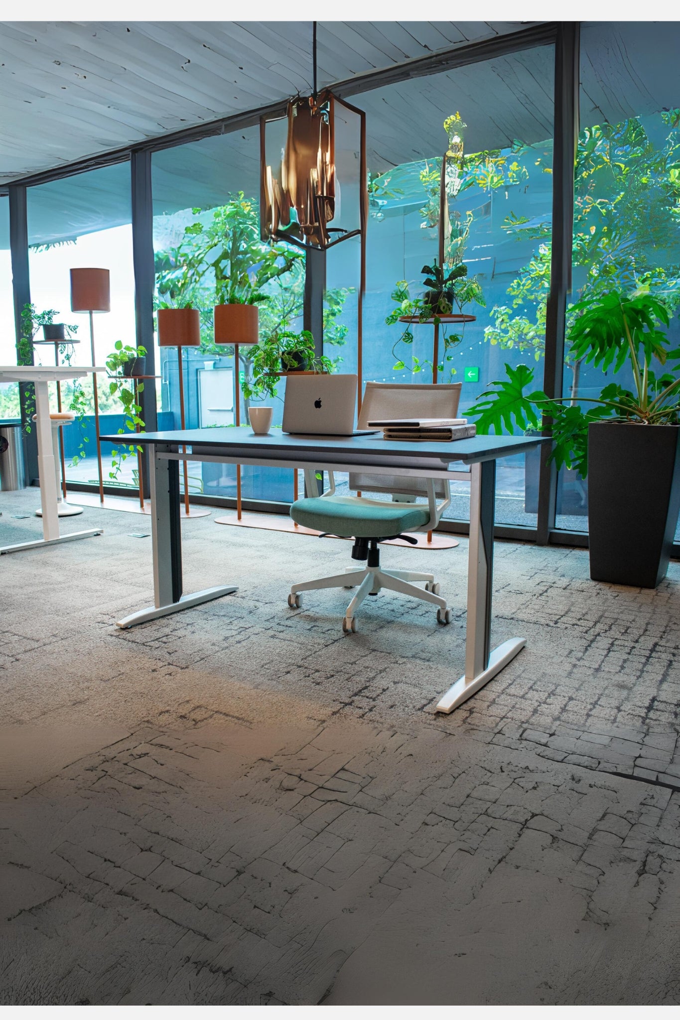Escritorio Dinamo : 140X80cm estructura gris / cubierta oxford